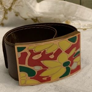 Steel Time Brown Red and Yellow Snap Bracelet